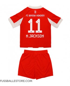 Günstige Bayern Munich Nicolas Jackson #11 Heimtrikotsatz Kinder 2025-26 Kurzarm (+ Kurze Hosen)